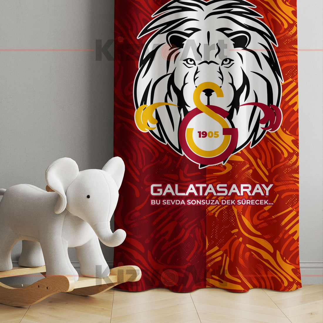 Galatasaray Aslan Çocuk Odası Fon Perde