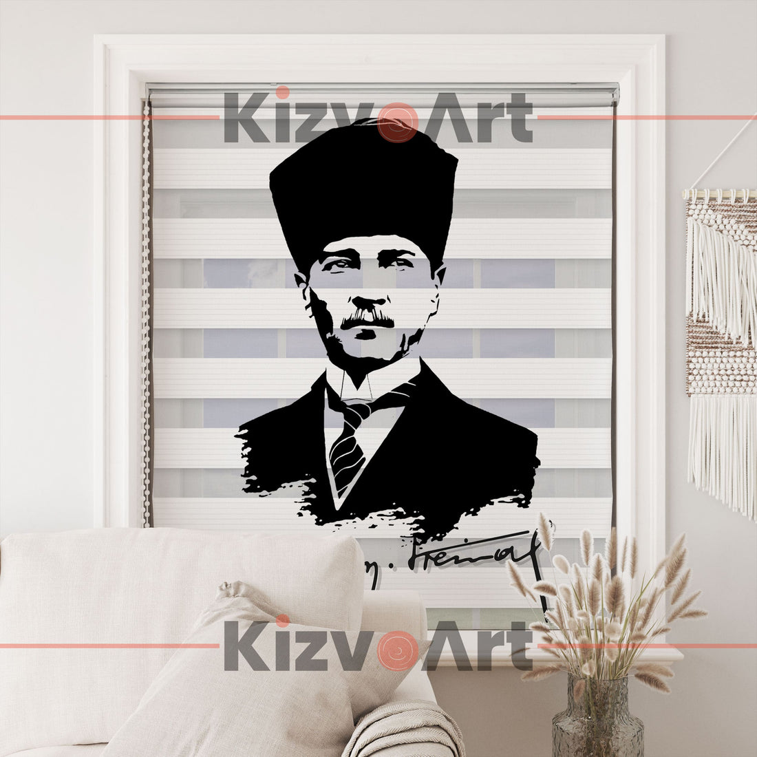 Gazi Mustafa Kemal Atatürk Zebra Perde