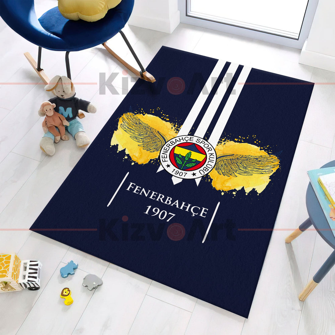 Kanatlı Fenerbahçe Logolu Çocuk Odası Halı