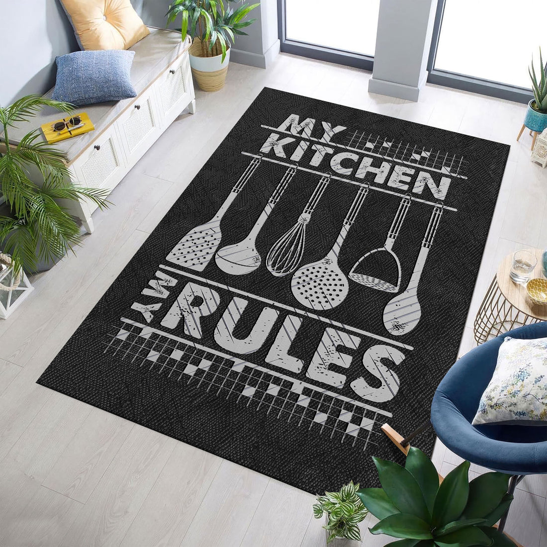 My Kitchen Rules Siyah Mutfak Halı