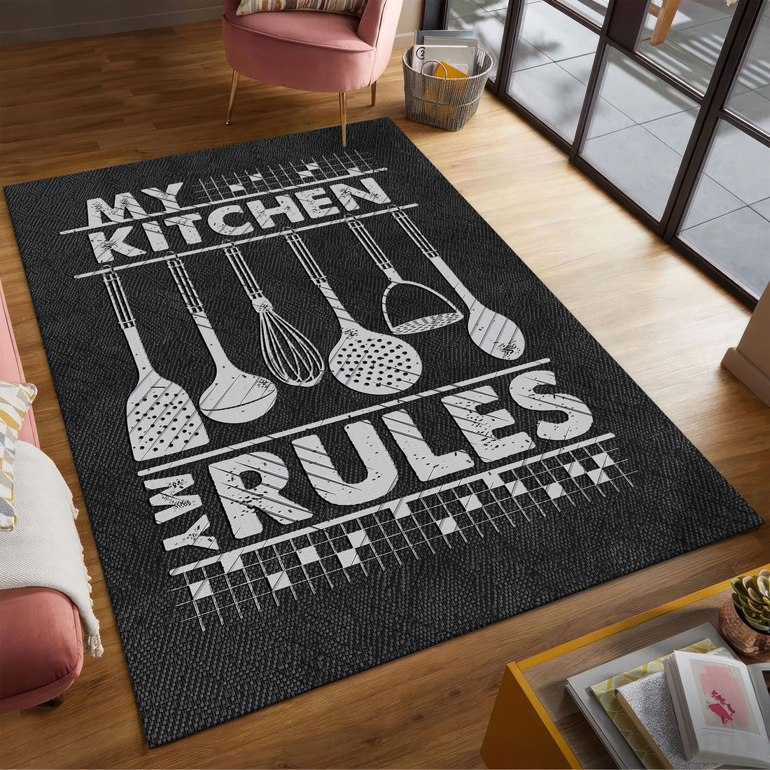 My Kitchen Rules Siyah Mutfak Halı