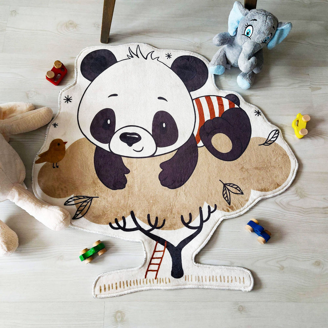 Oyun Oynayan Panda Çocuk Bebek Odası Halı