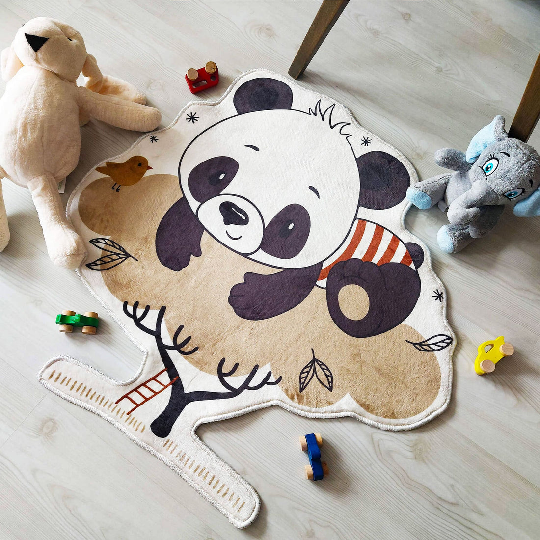 Oyun Oynayan Panda Çocuk Bebek Odası Halı