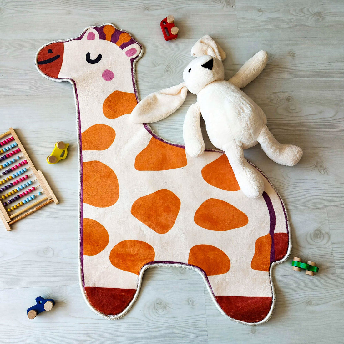 Sevimli Zürafa Bebek Çocuk Odası Halı