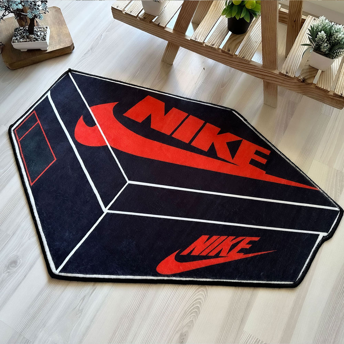 Siyah Nike Kutu Genç Odası Halı