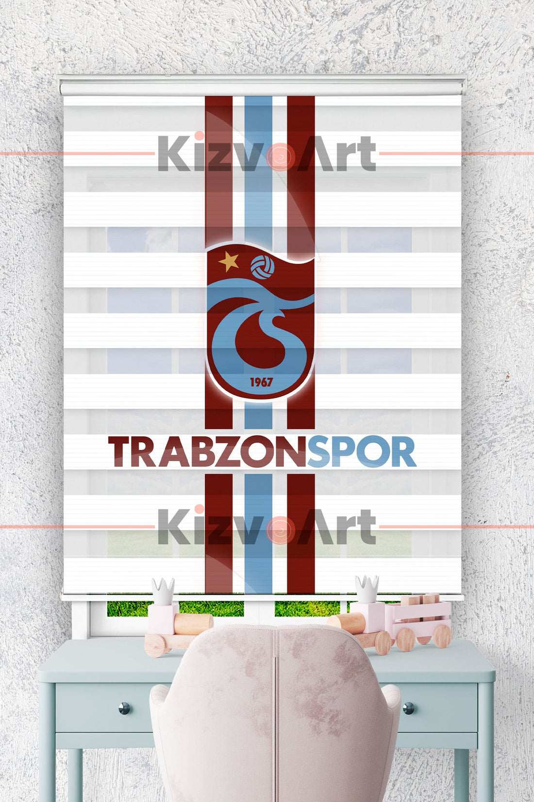 Trabzonspor Çocuk Odası Zebra Perde
