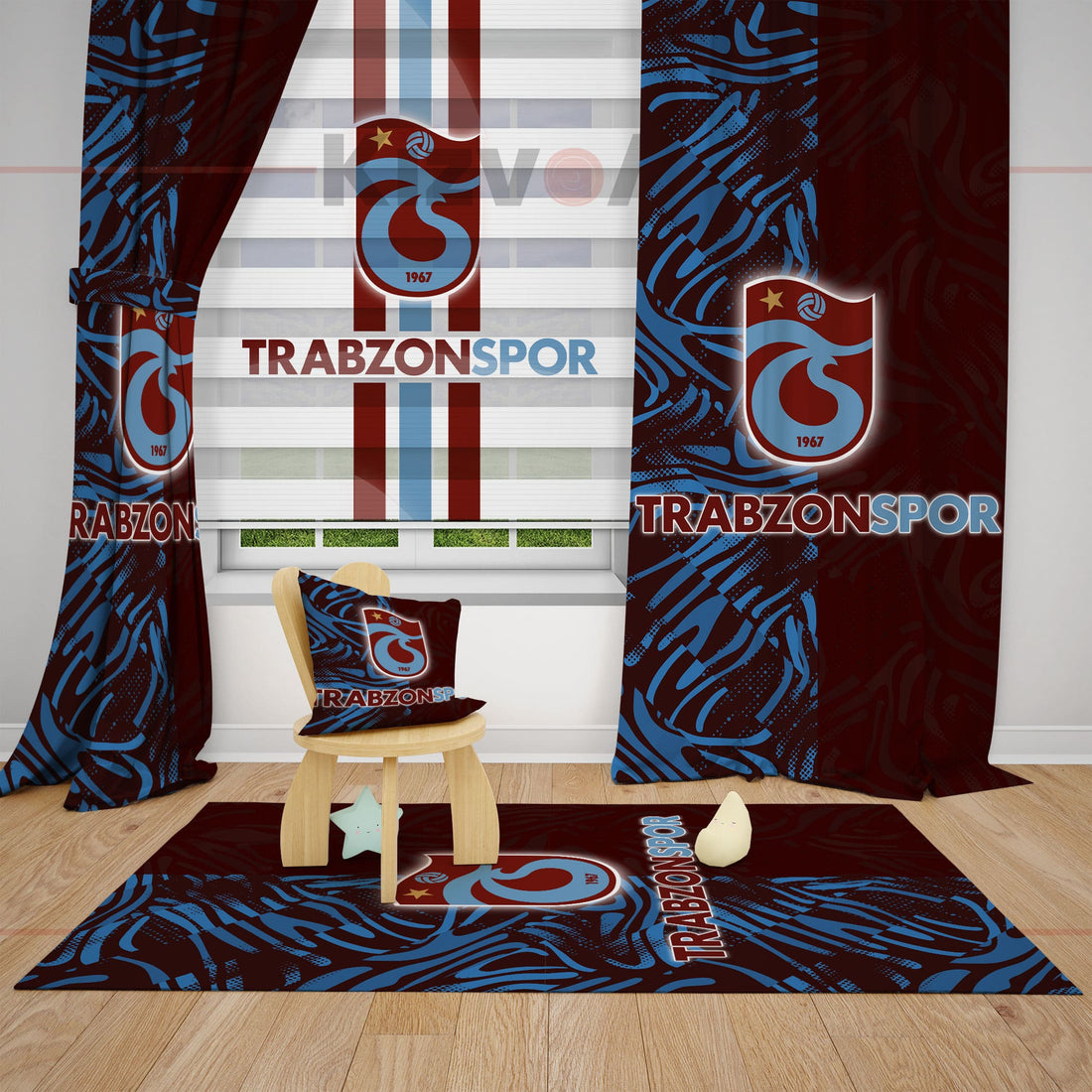 Trabzonspor Çocuk Odası Fon Perde