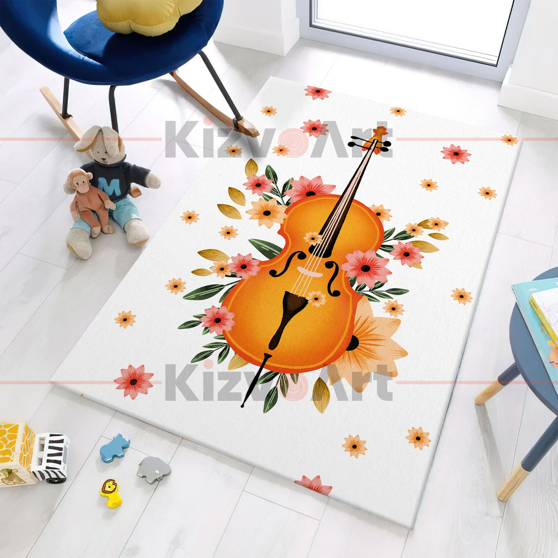 Violin Müzik Çocuk Odası Halı